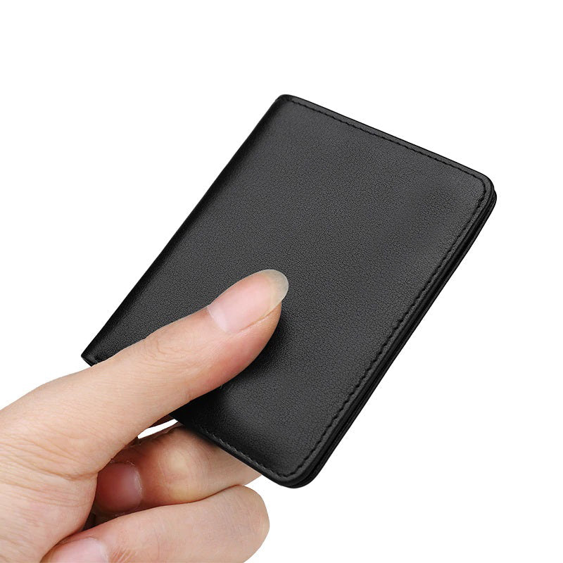 Ultra Slim Genuine Leather Short Wallet Mini Card Holder