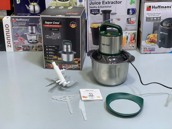 Super Crest 5L Meat Chopper with 2 Blades Stainless Steel