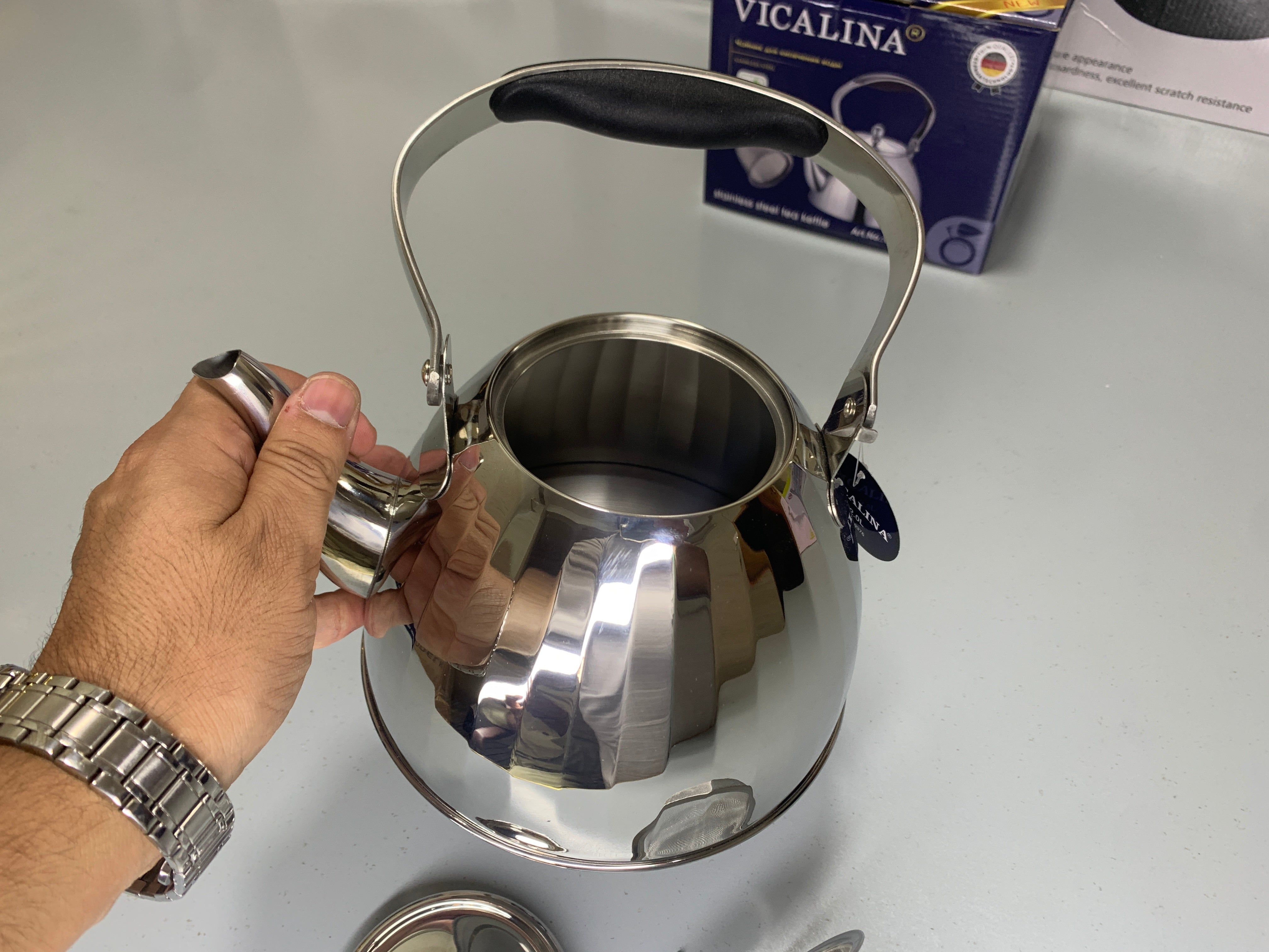 VICALINA® Germany Technology Golden and Silver Stainless Steel Stylish Tea Kettles