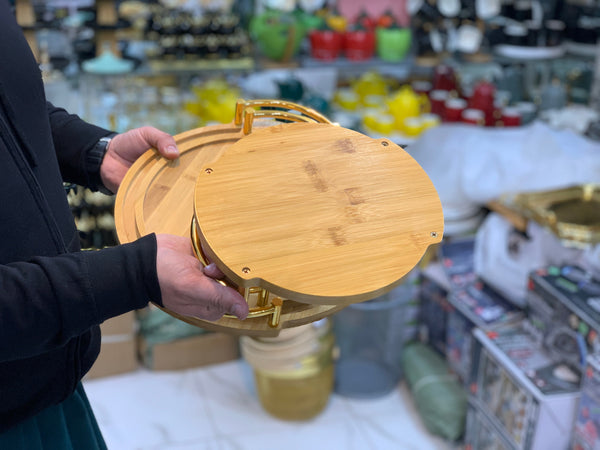 Bamboo Round Shape 3 Pieces Serving Trays