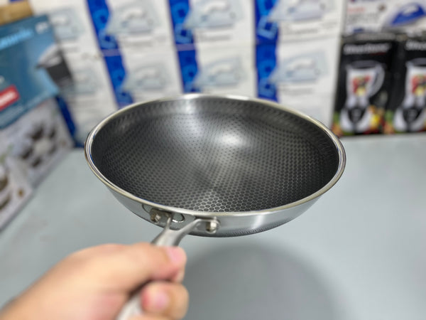 Laser Coating Deep frying  Pan stainless Steel 30cm and 32cm