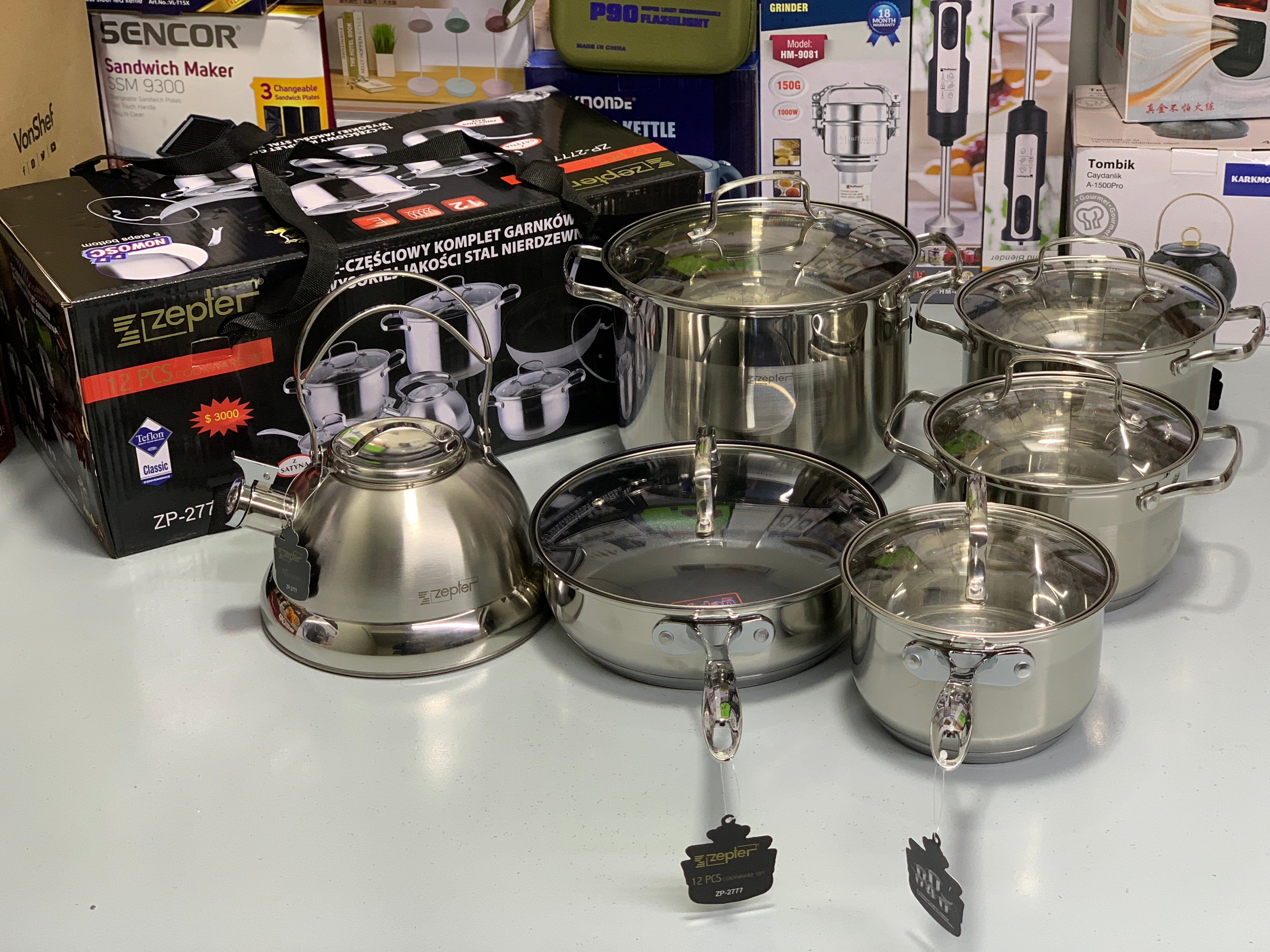 Zepter Brand 12 Pieces Cookware Set Stainless Steel