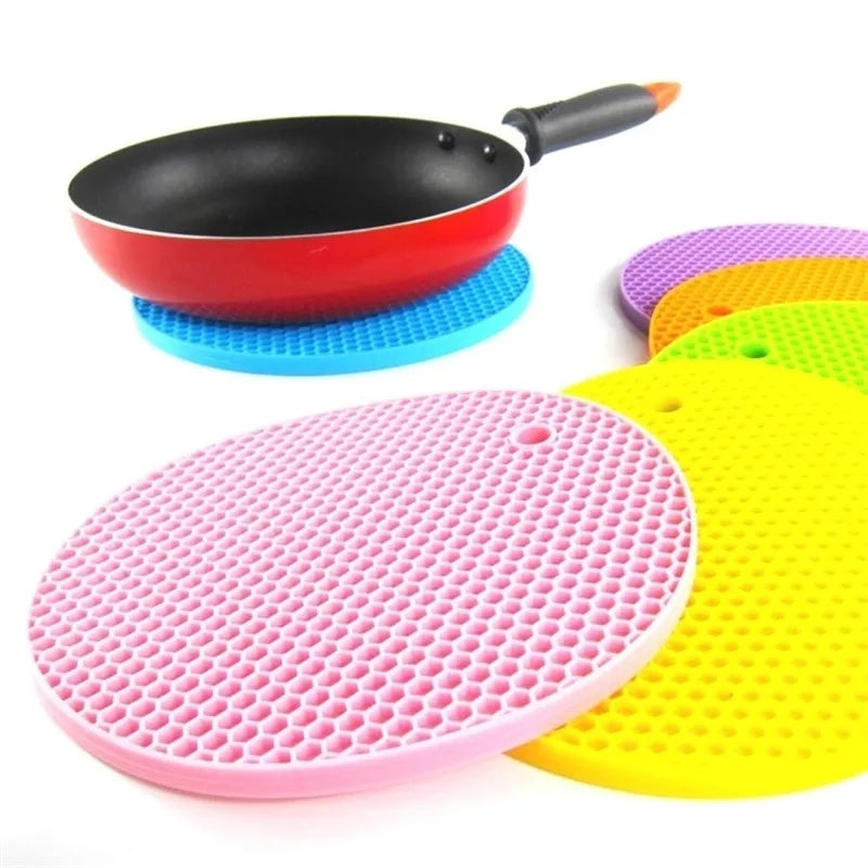 Silicone Trivet Pot Mat Round, Heat Resistant Non Slip