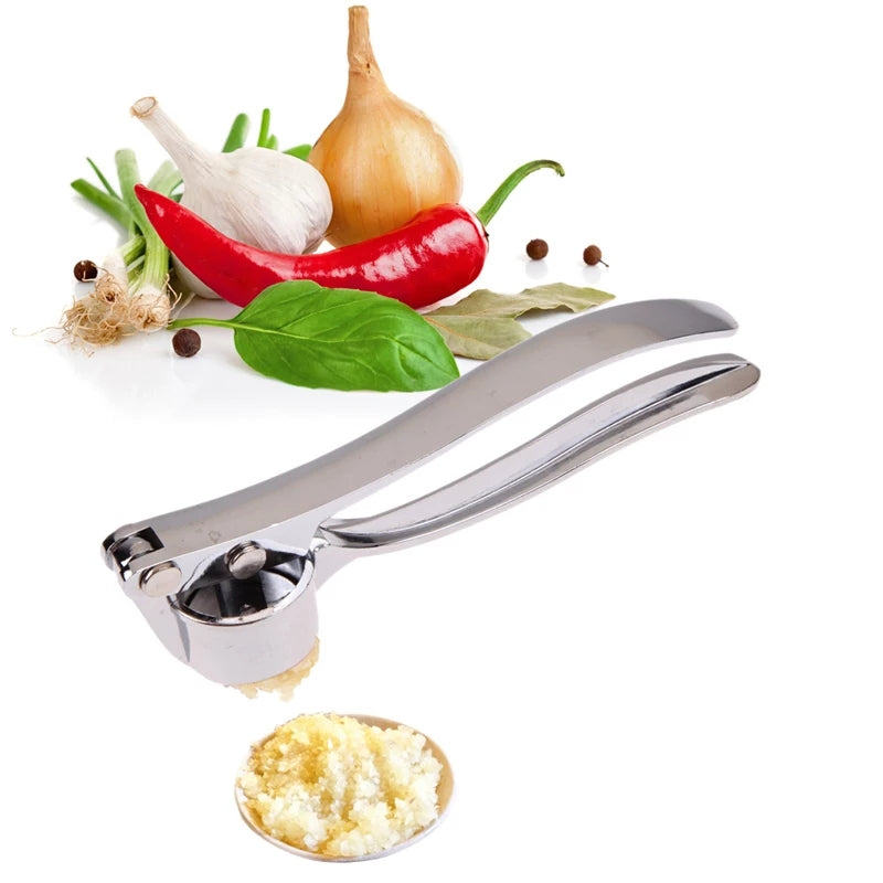 Stainless Steel Garlic Press Crusher - Kitchen Mincer Tool