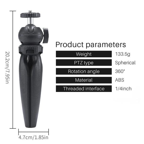 Portable Mini Tripod Stand with 360 Rotation