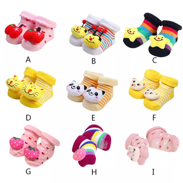 1 Pair/Lot Newborn baby Anti-Slip Soft Cartoon Socks Boot