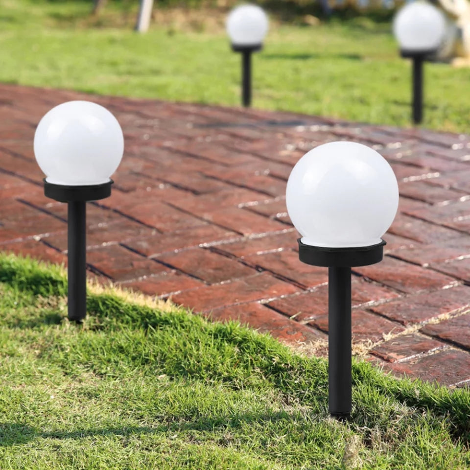 4 Pack Solar LED Ball Garden Light Waterproof for Yard Patio Walkway Landscape In-Ground Spike Pathway Cool White (X18)