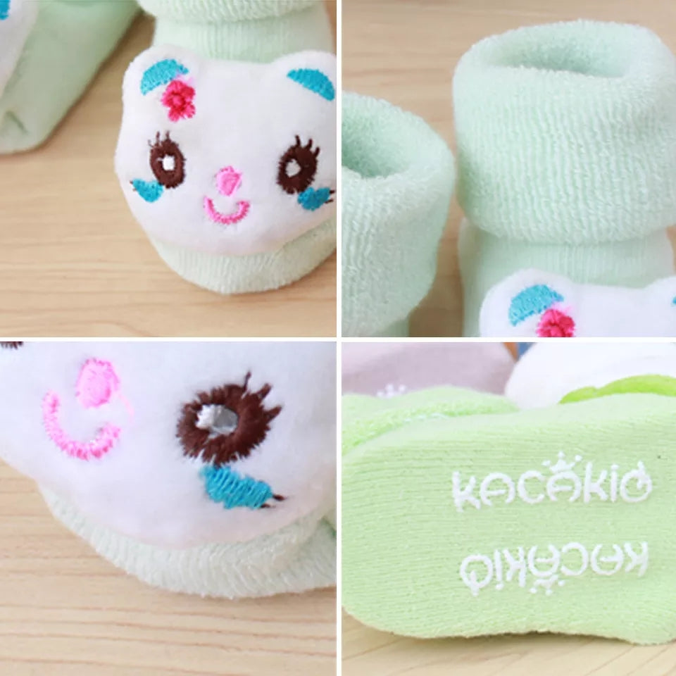 1 Pair/Lot Newborn baby Anti-Slip Soft Cartoon Socks Boot