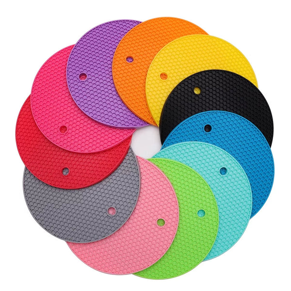 Silicone Trivet Pot Mat Round, Heat Resistant Non Slip