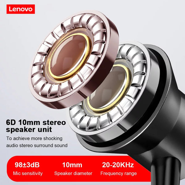 Lenovo Neckband Earphone Wireless Headset Magnetic IPX5 Waterproof Sport Earbud with Noise Cancelling Mic