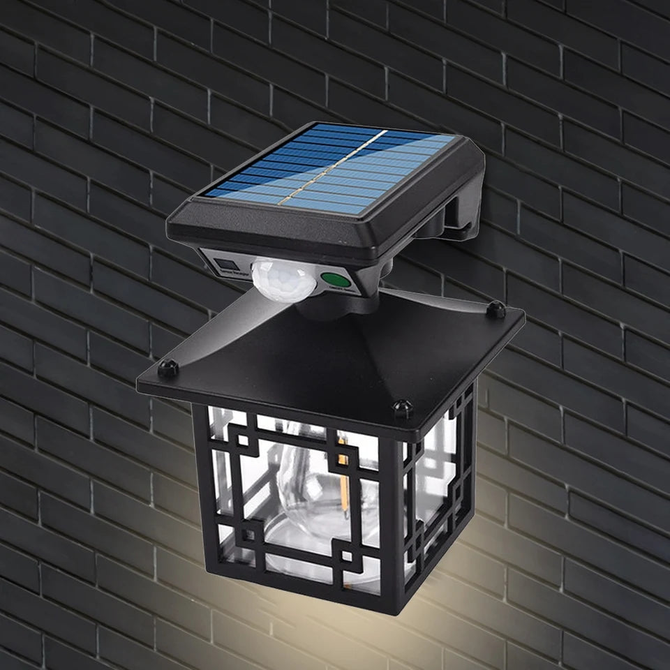 Solar Wall Light Outdoor, IP65 Waterproof  Wall Light PIR Motion Sensor