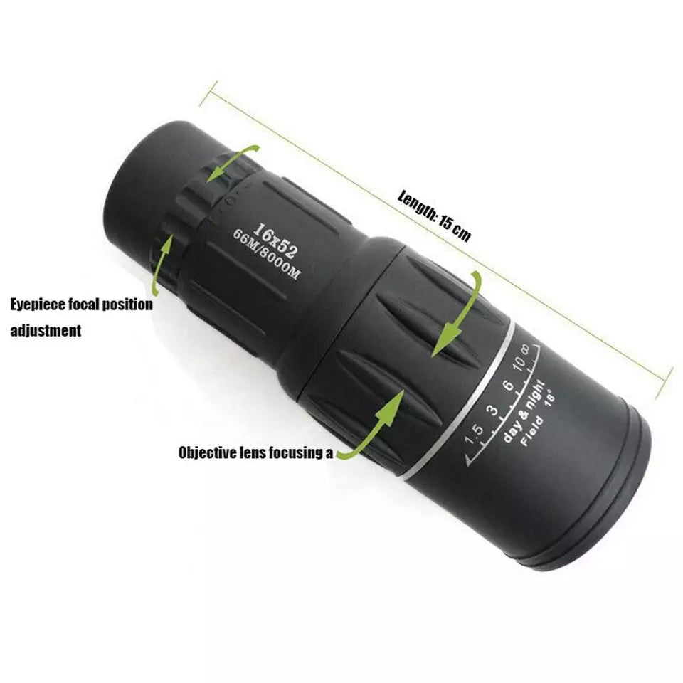 Bushnell 16X52 Dual Focus Anti Fog Non-infrared HD Monocular Telescope