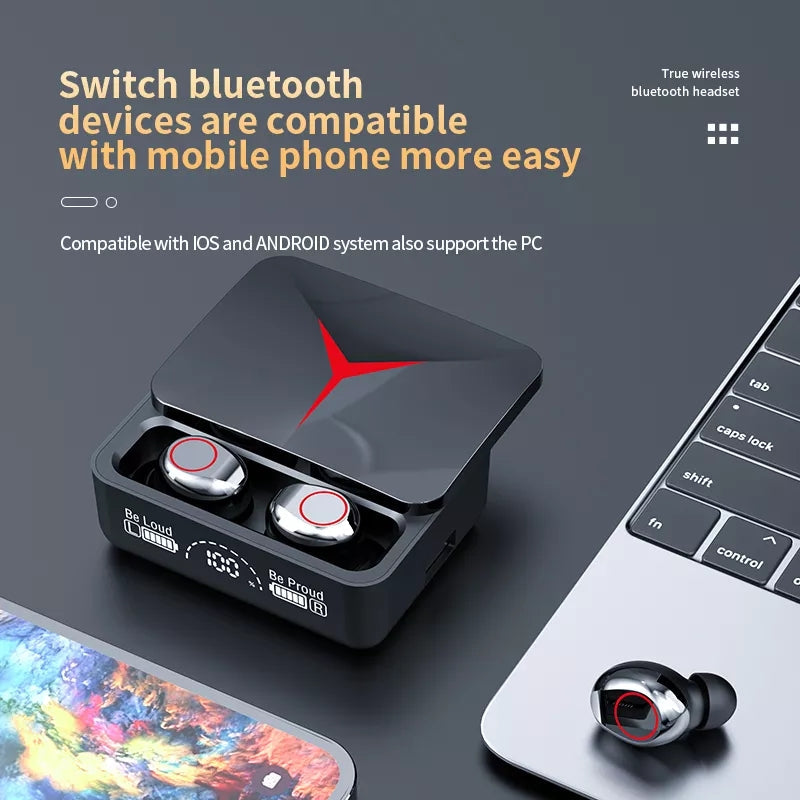 M90 Pro Stereo Bluetooth Wireless Earbuds with LED Digital Display