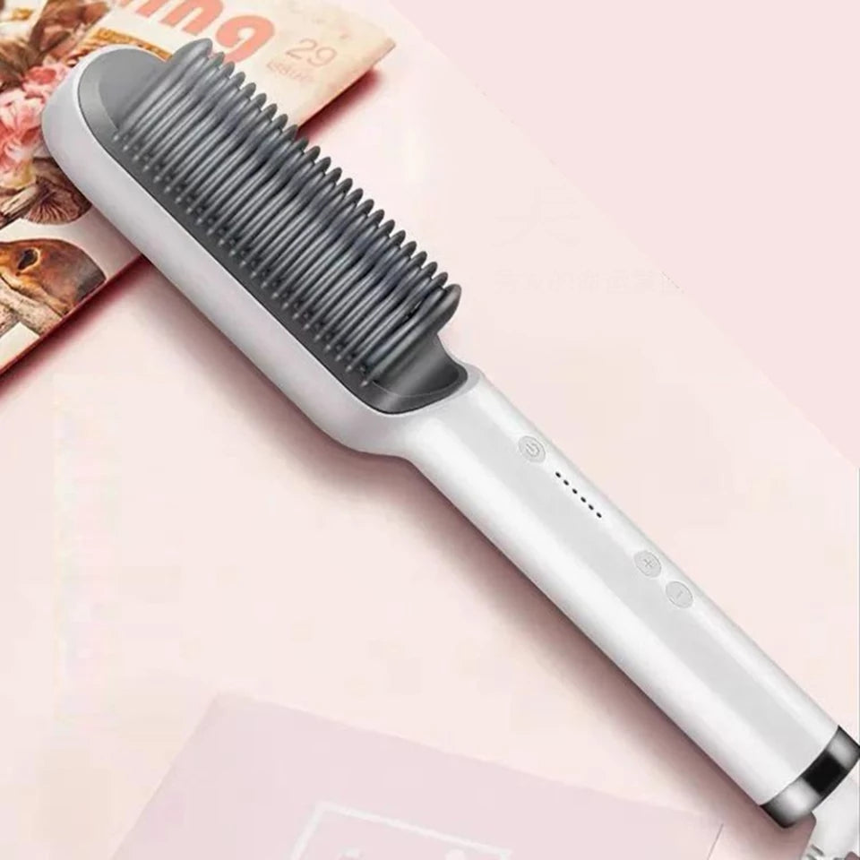 Hair Straightener Comb, Fast Ceramic Heating Ionic Straightening Brush