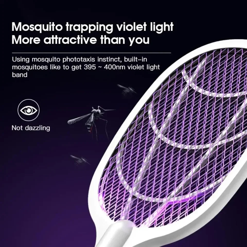 Rechargeable Handheld Electric Fly Swatter Mosquito Killer Racket