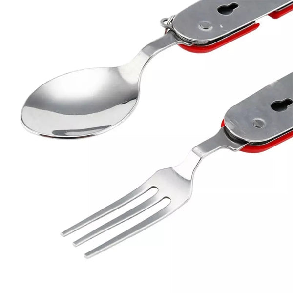 6 in 1 Folding Utensil Set for Outdoor Camping Picnic Travel