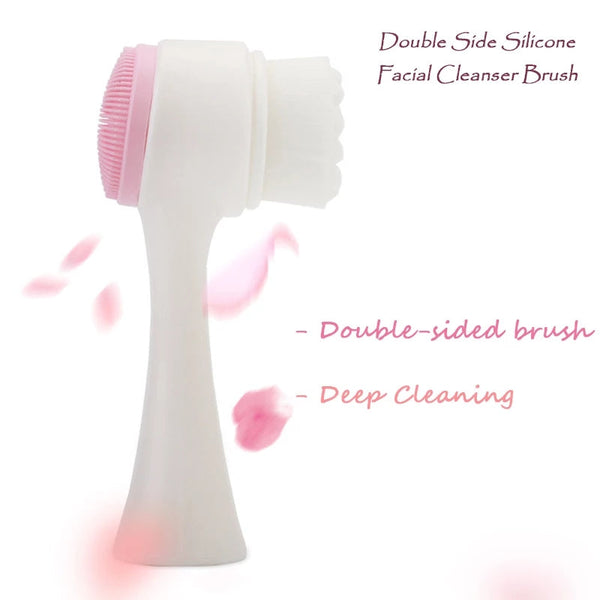 3D Double Side Silicone Cleanser Face Brush