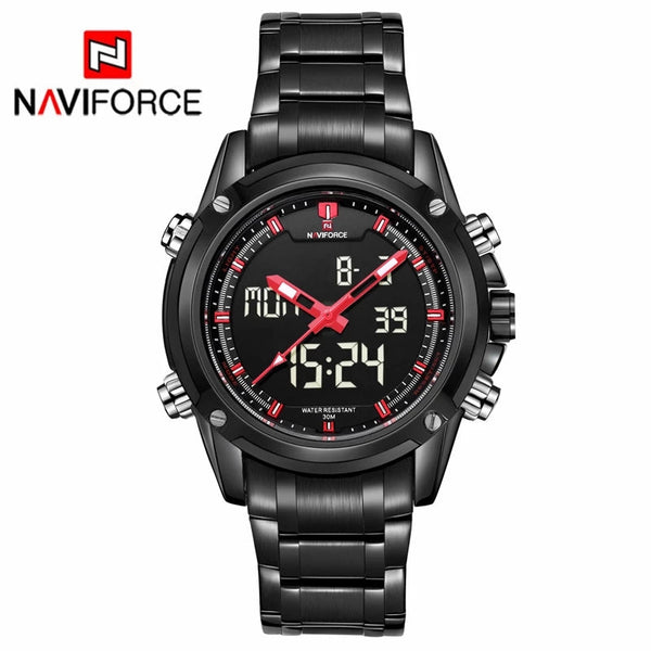 NAVIFORCE NF9050 Brand Steel Waterproof Dualtime Watch