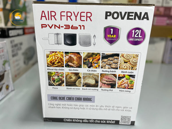 Imported Air Fryer of Povena Brand, PVN-3611 - 12 liters Capacity, 1800 watt Power