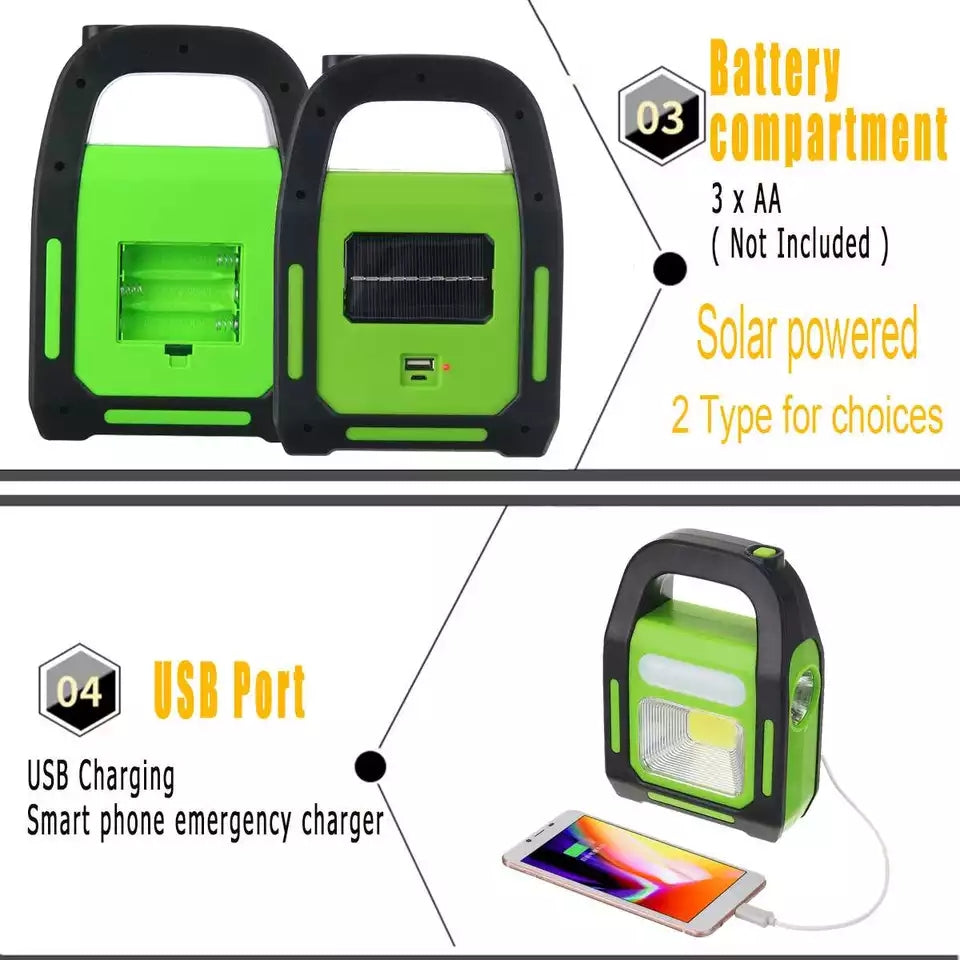 Rechargeable LED Floodlight, Solar Charging with Powerbank