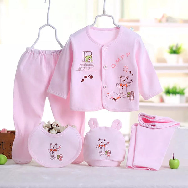 5 Pcs Imported Newborn Baby Clothes Gift Set