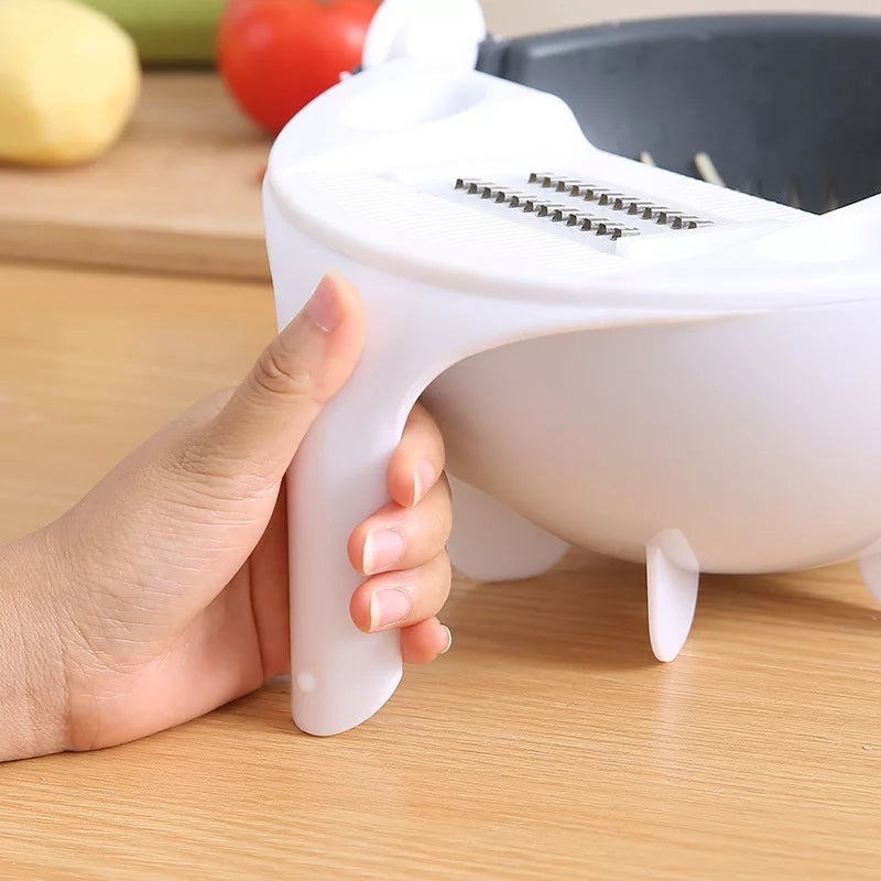 Multifunctional Rotate Vegetable Cutter With Drain Basket