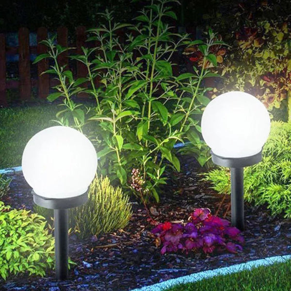 4 Pack Solar LED Ball Garden Light Waterproof for Yard Patio Walkway Landscape In-Ground Spike Pathway Cool White (X18)