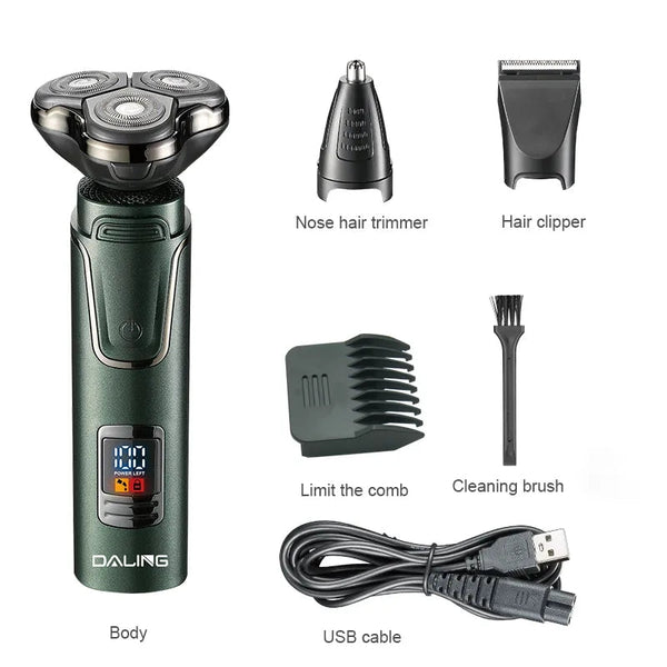 DALING 3 In 1 Professional Men's Grooming Kit Shave, Nose & Hair Trimmer