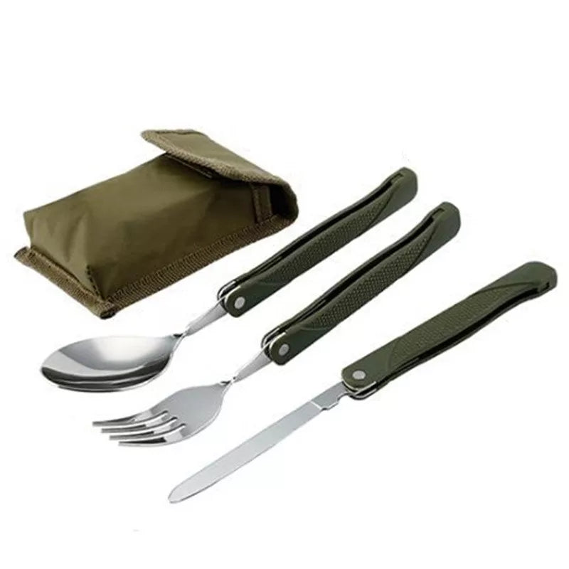 3 in 1 Outdoor Folding Dinnerware Spoon Fork Set