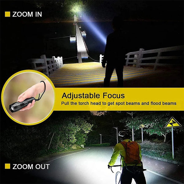 4 Colors High Lumens Bright Small Flashlight, Zoomable Waterproof Adjustable Brightness Flash Light