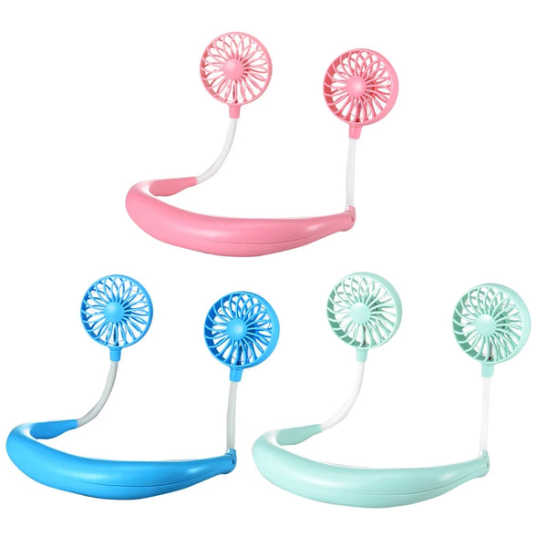 Rechargeable Portable Hanging Neck Fan 360 Degree Rotation