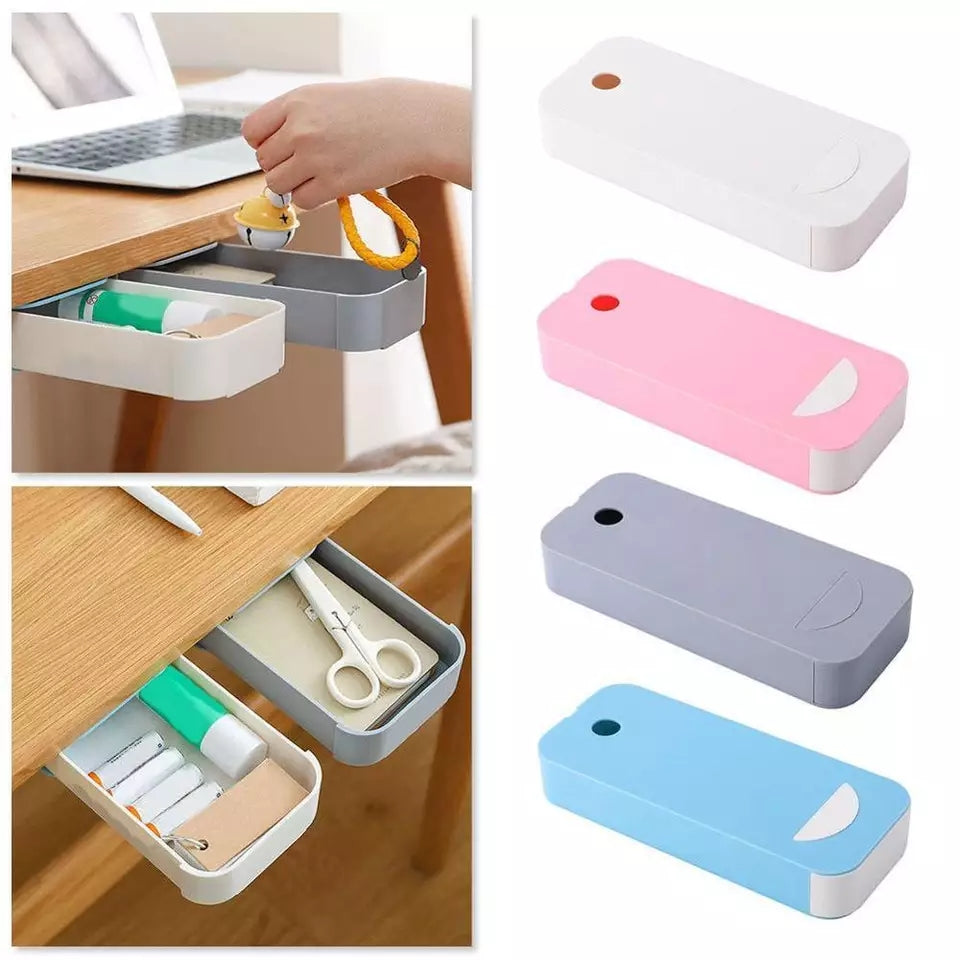 Table Under Paste Plastic Desk Organizer (Under Paste) Memo Pen Stationery Storage Box Case