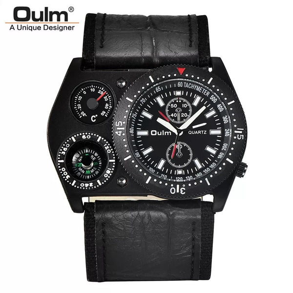 Oulm 4094 Luxury Brand Unique Design Leather Strap Watch