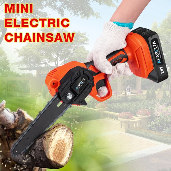 Portable Mini Electric Chainsaw, Rechargeable One-Hand Handheld Electric Portable Chainsaw