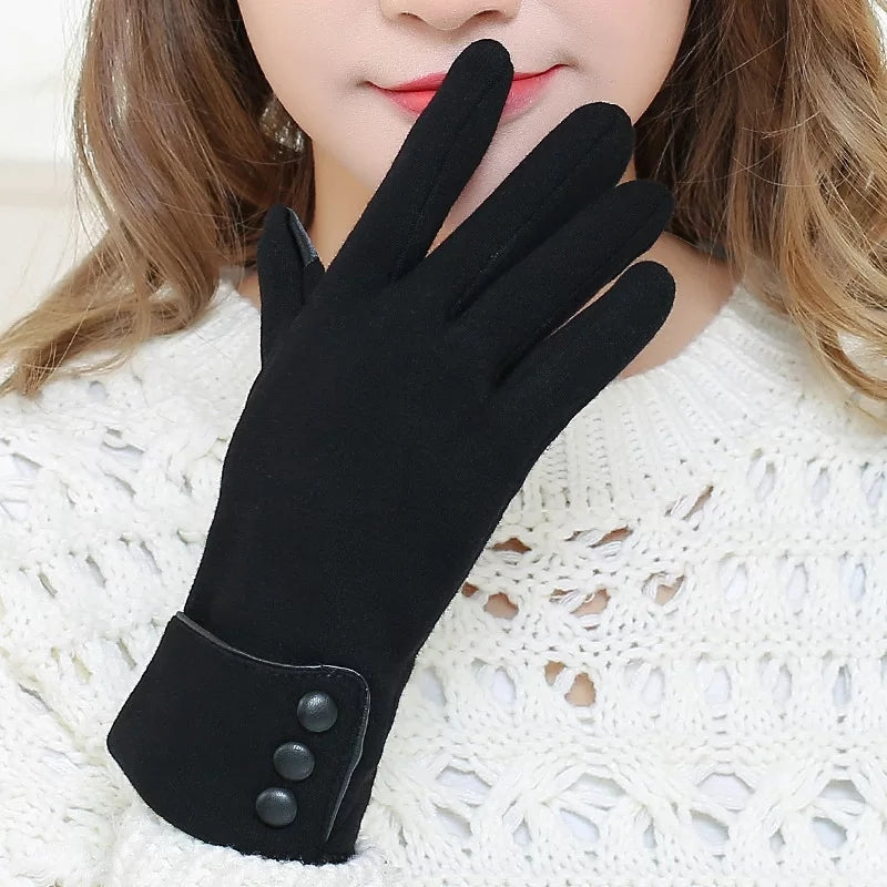 New Fashion Women Winter Warm Windproof Cashmere Full Finger Gloves