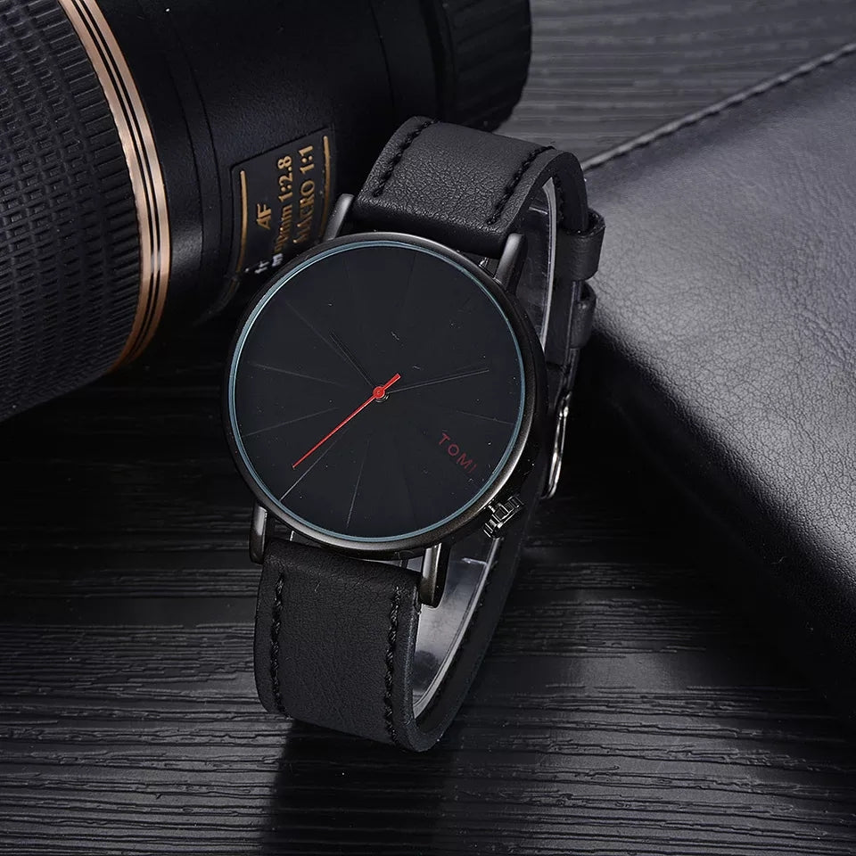 Tomi Brand Slim Luxury Leather Strap Wrist Watch TM100