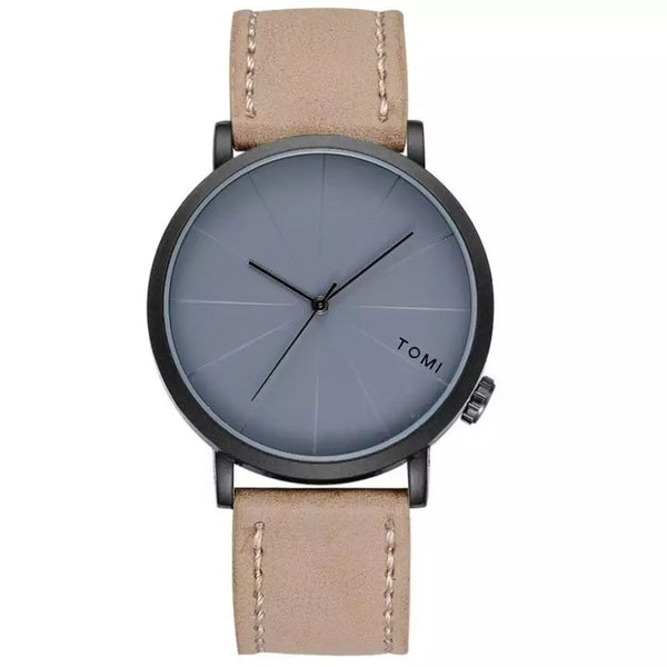 Tomi Brand Slim Luxury Leather Strap Wrist Watch TM100