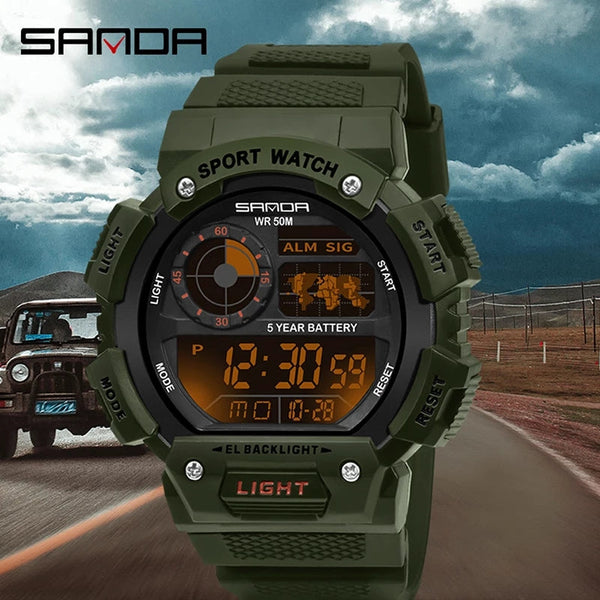 SANDA 6009 Sports Luxury Shockproof Waterproof Wrist Watch