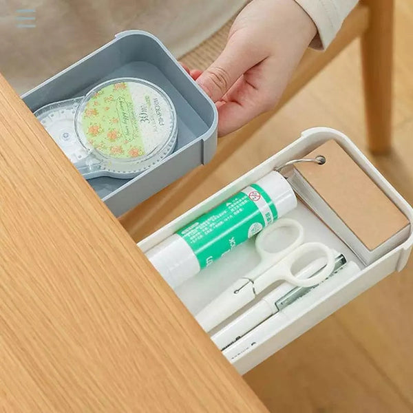 Table Under Paste Plastic Desk Organizer (Under Paste) Memo Pen Stationery Storage Box Case