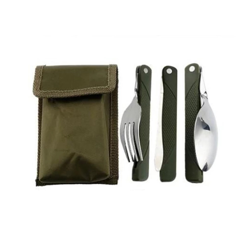 3 in 1 Outdoor Folding Dinnerware Spoon Fork Set