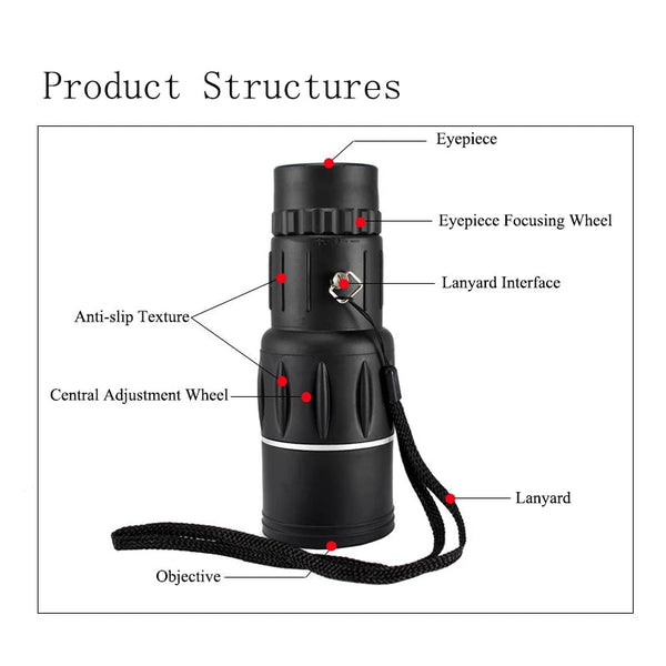 Bushnell 16X52 Dual Focus Anti Fog Non-infrared HD Monocular Telescope