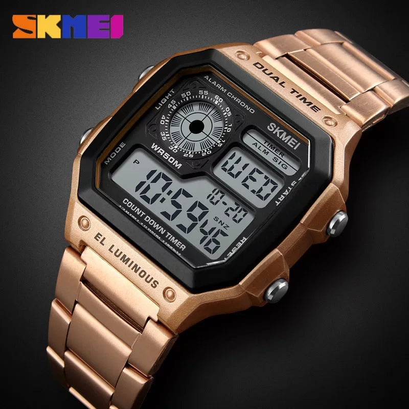 SKMEI 1335 Business Waterproof Stainless Steel Digital Watch