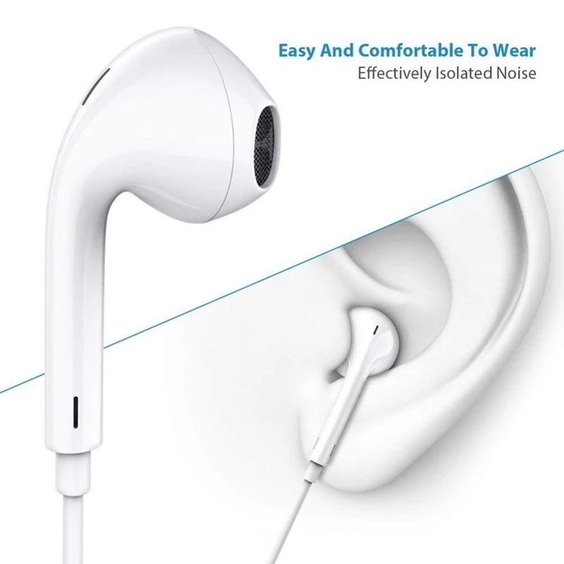 Original Stereo Earphones with Mic for iOS & Android