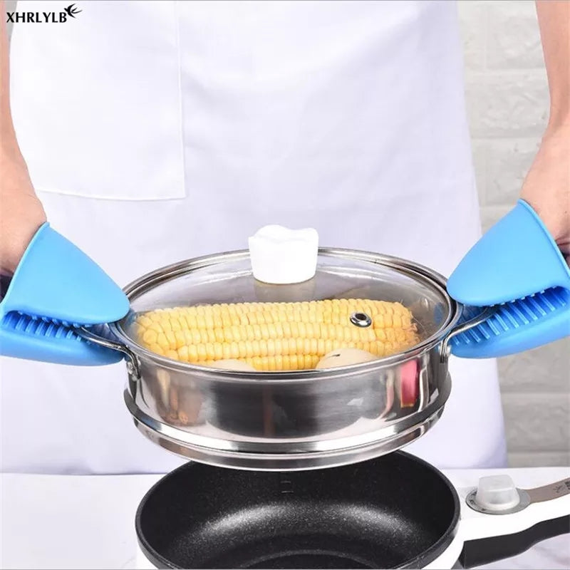 1 Pair Heat Resistant Silicone Oven Mitts Cooking Gloves