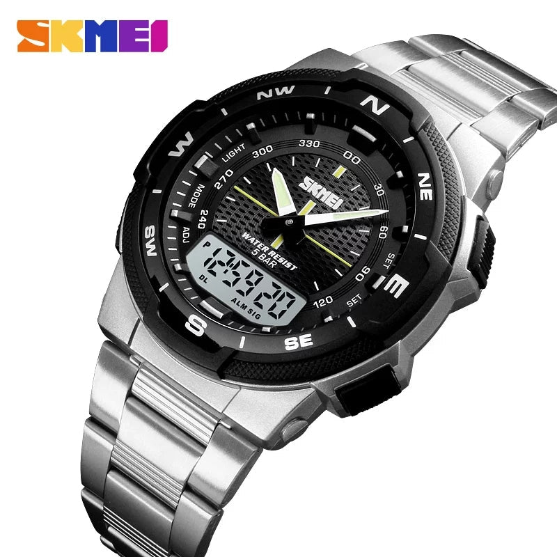 SKMEI 1370 Waterproof Stainless Steel Chronograph Watch