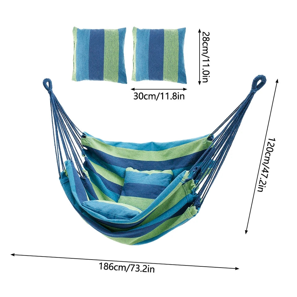 Portable Hanging Hammock Chairs Swing with Cushions