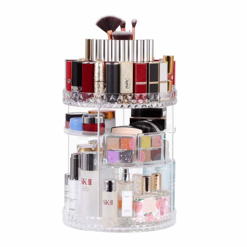 Transparent 360 Rotating Makeup Organizer | Cosmetics Makeup Storage Box | Beauty Organization