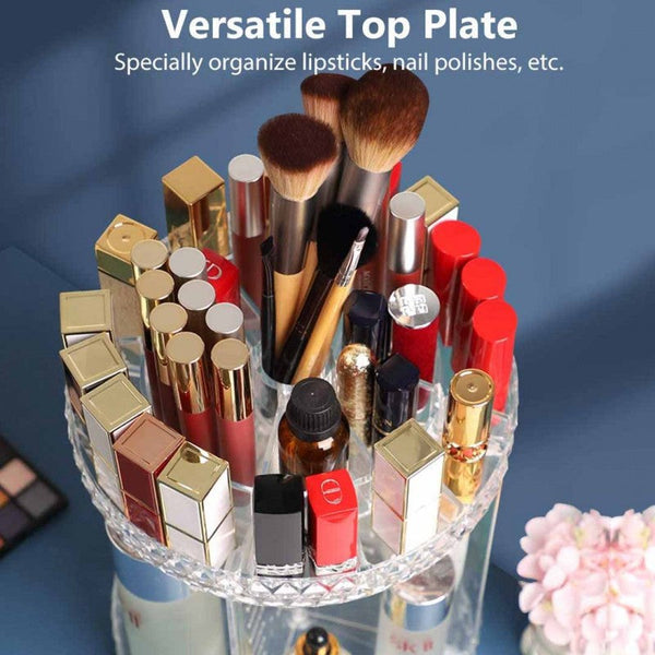 Transparent 360 Rotating Makeup Organizer | Cosmetics Makeup Storage Box | Beauty Organization