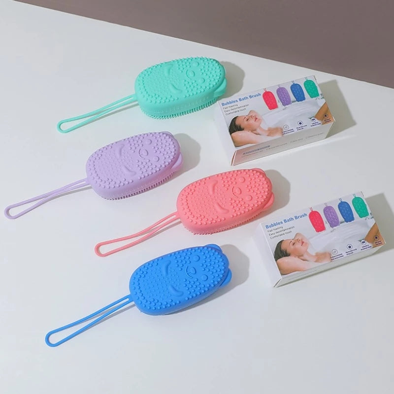 Silicone Bath Built in Soap Particle Massage Scrubber