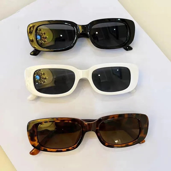 Women's Retro Style Rectangle Sunglasses UV 400 Protection Square Frame